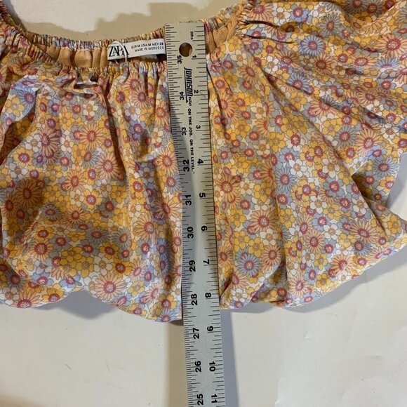 Zara Women's Floral Off the Shoulder Satin Effect Crop Top Size M NWT - Picture 13 of 14